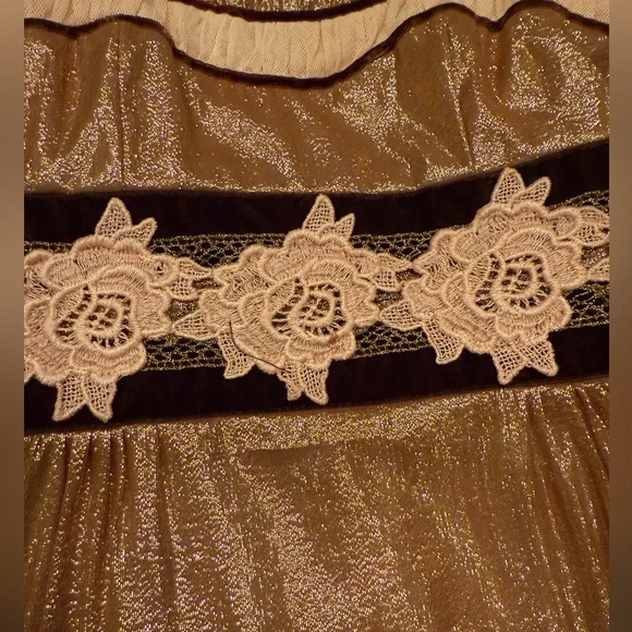 Nanette Lepore Gold Metallic Lace Bustier with Removable Straps Size 2 (XS/S) - Picture 5 of 6